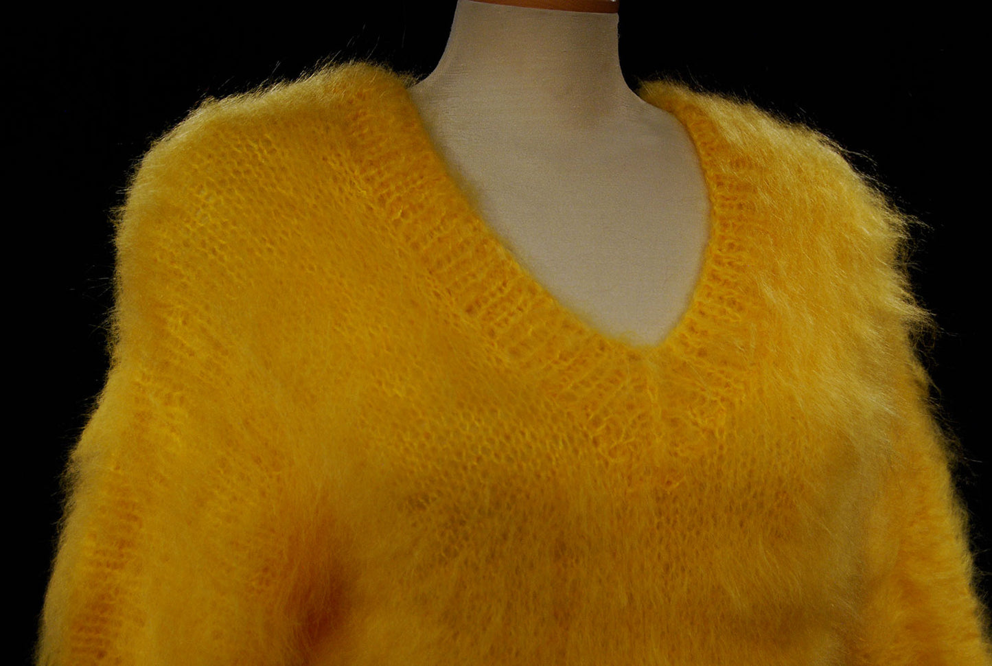 Woman's Fuzzy Yellow Mohair Sweater