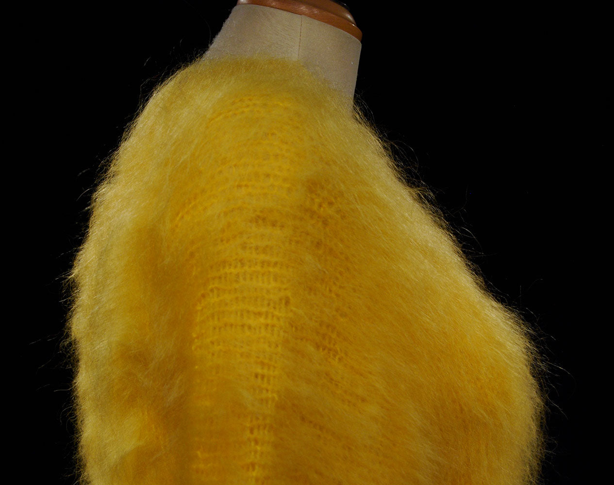 Woman's Fuzzy Yellow Mohair Sweater
