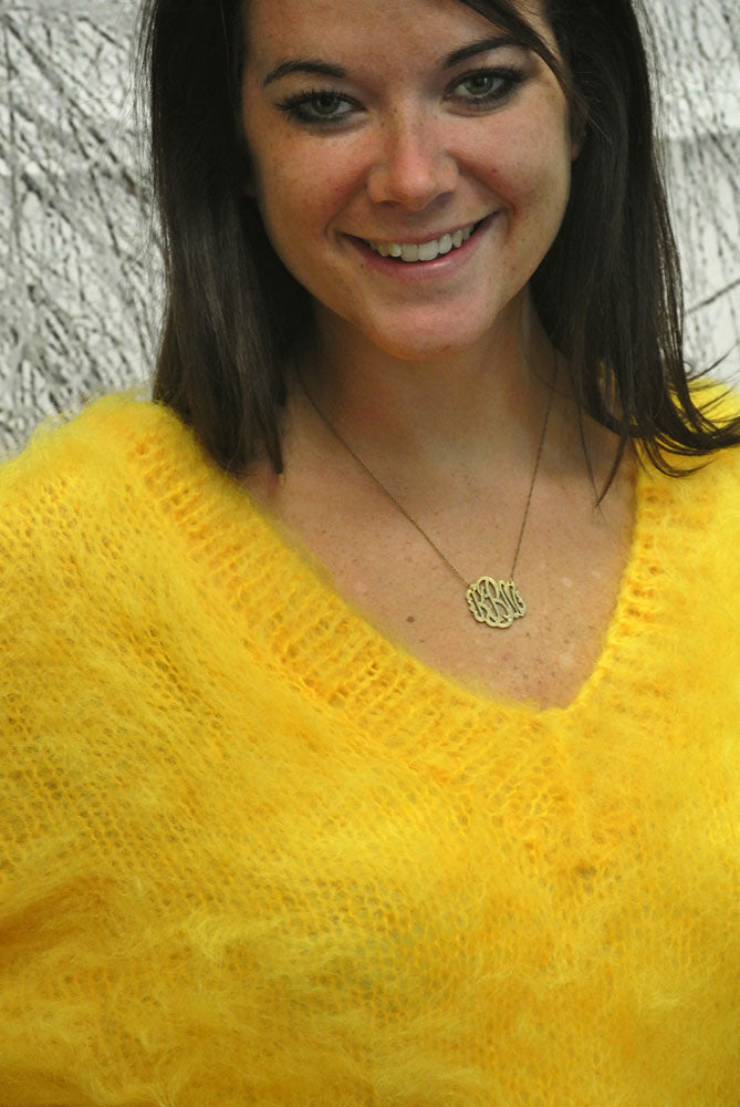 Woman's Fuzzy Yellow Mohair Sweater
