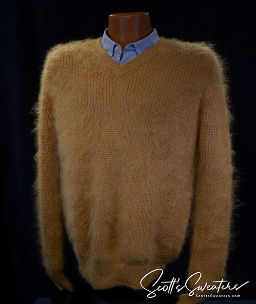 Men's Shaggy Mohair V-neck Pullover Sweaters