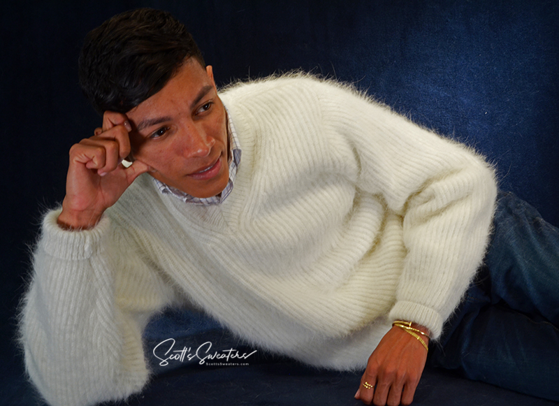 Weiche, luxuriöse Angora-Pullover für Herren