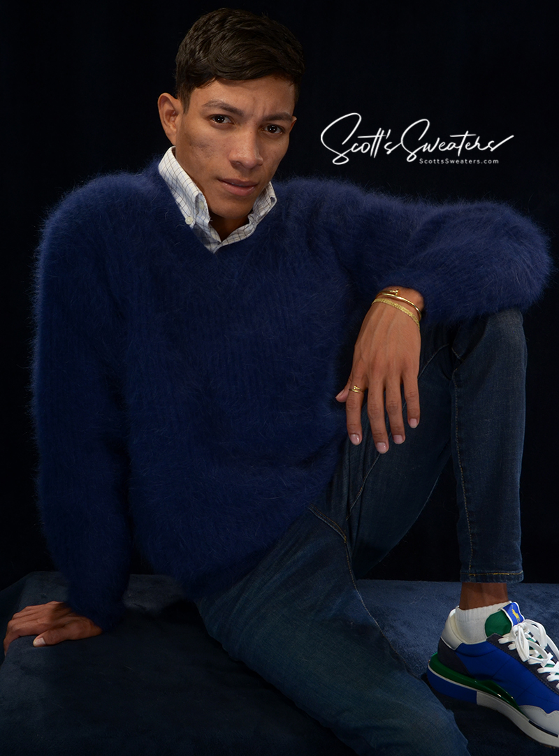 Weiche, luxuriöse Angora-Pullover für Herren