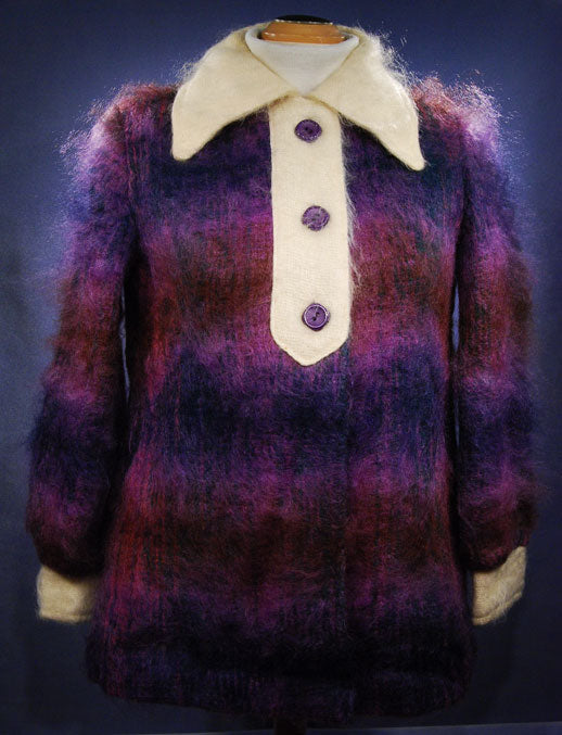 Girl's Colorful Vintage Mohair Coat
