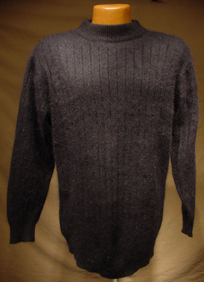 Woman's Black Angora Crewneck Sweater by Rafaella