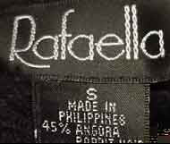 Woman's Black Angora Crewneck Sweater by Rafaella