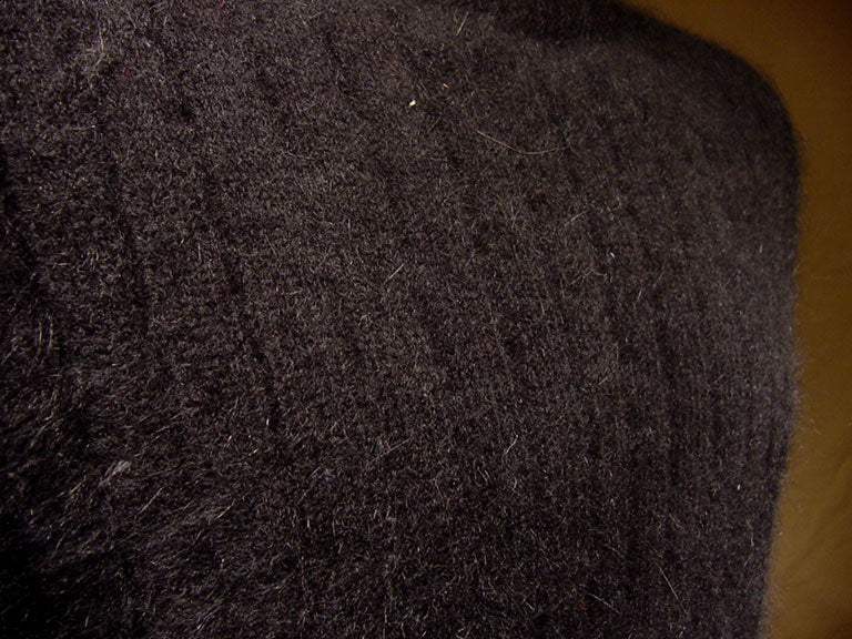 Woman's Black Angora Crewneck Sweater by Rafaella