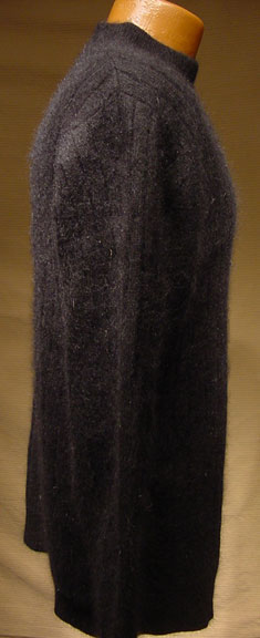 Woman's Black Angora Crewneck Sweater by Rafaella