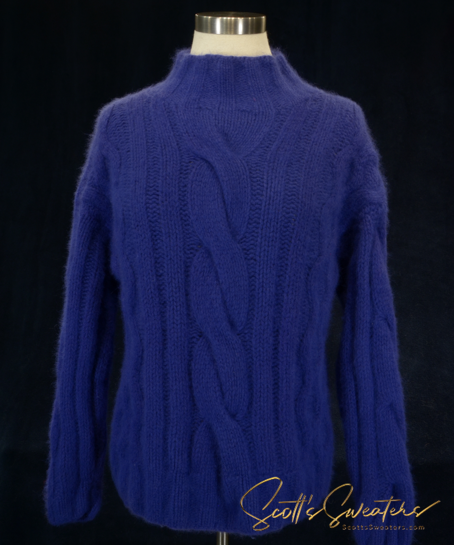 Woman's Ultra-Comfortable Cabled Mock-Turtleneck Sweater [097-008]