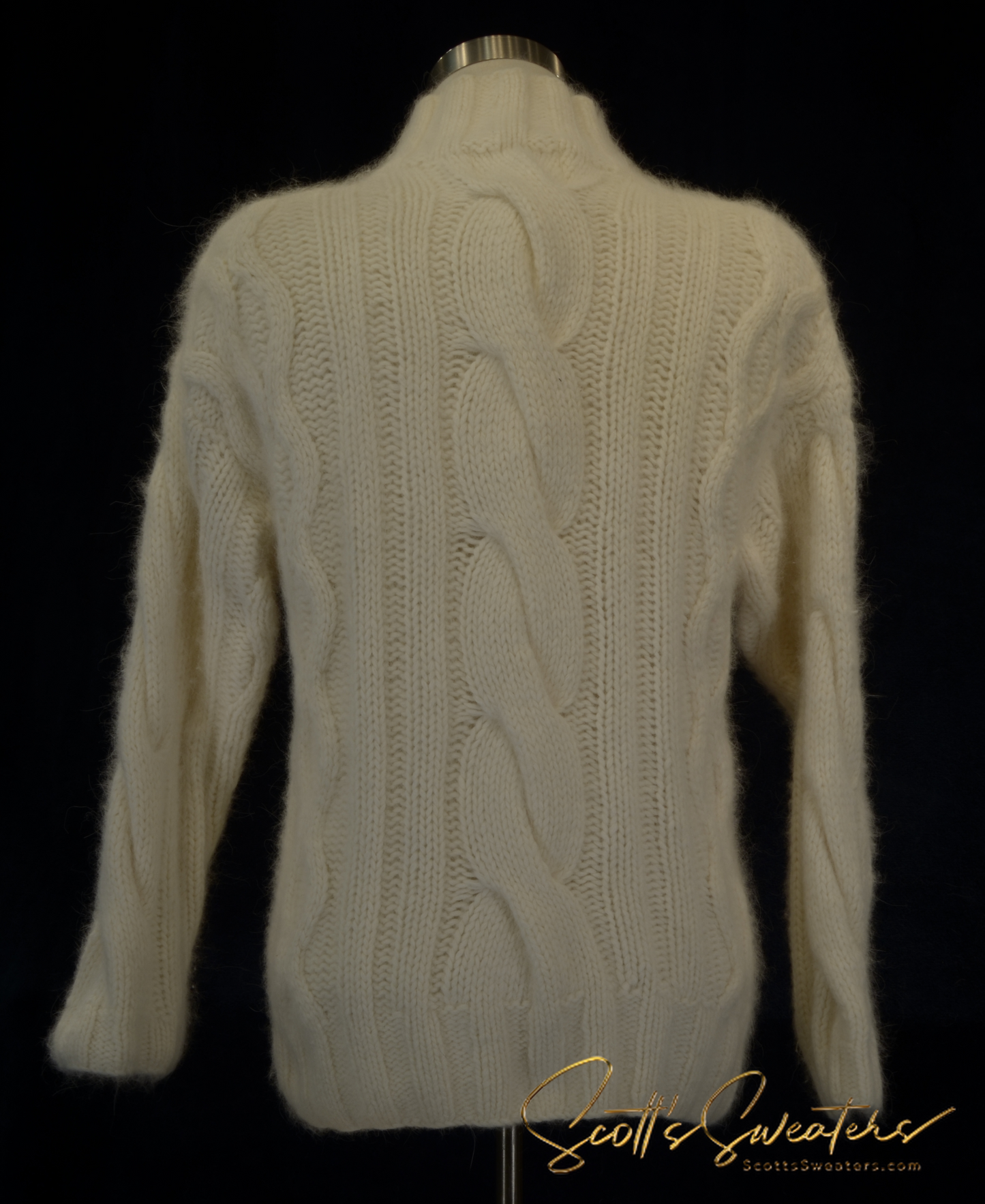 Woman's Ultra-Comfortable Cabled Mock-Turtleneck Sweater [097-008]