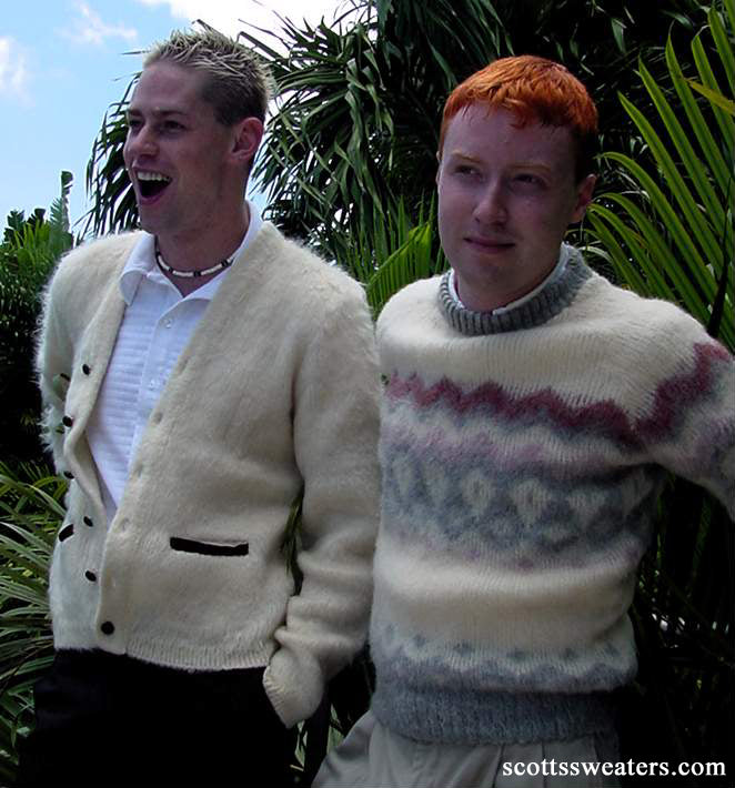 Men's Rare Retro Classic Mohair Cardigan Sweater [#097-027]