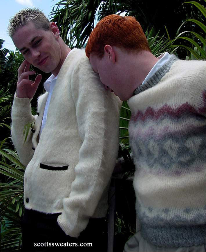 Men's Rare Retro Classic Mohair Cardigan Sweater [#097-027]