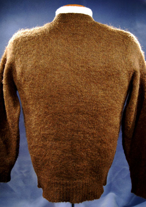 Retro Brown Original Mohair V-Neck Sweater by Legionnaire Sportswear [#117-005]