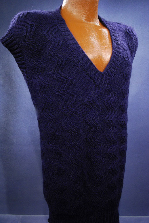 New Zealand Mohair V-Neck Sweater Vest by Tirorra [#157-003]