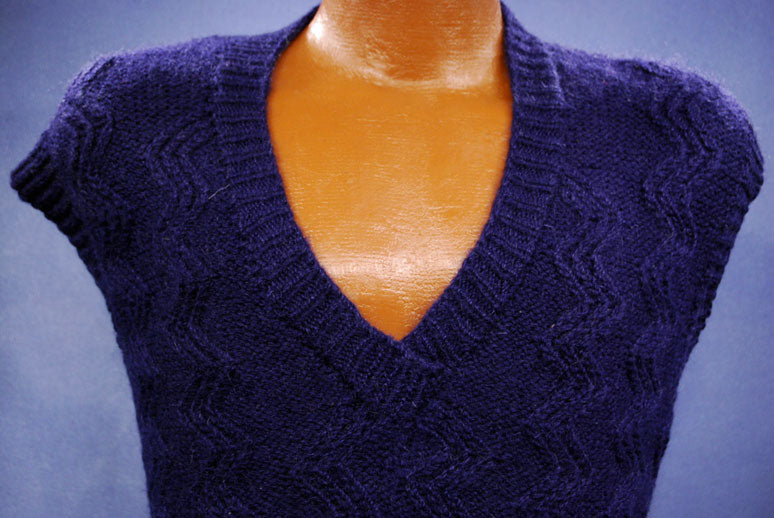 New Zealand Mohair V-Neck Sweater Vest by Tirorra [#157-003]