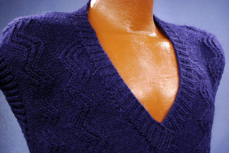 New Zealand Mohair V-Neck Sweater Vest by Tirorra [#157-003]