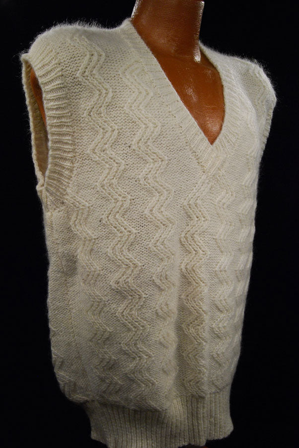 New Zealand Mohair V-Neck Sweater Vest by Tirorra [#157-003]