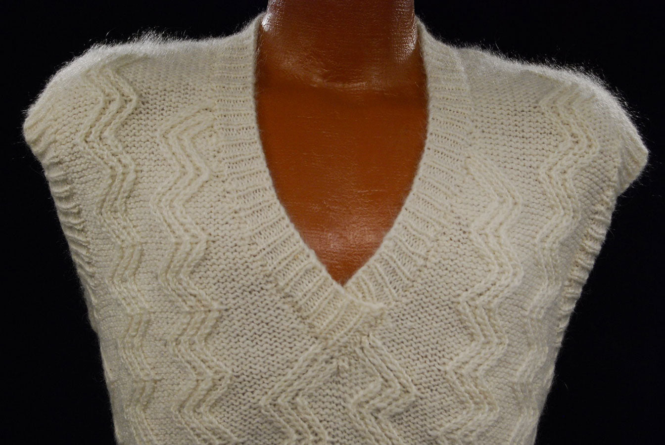 New Zealand Mohair V-Neck Sweater Vest by Tirorra [#157-003]