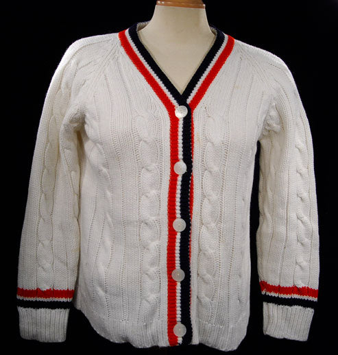 Woman's Retro Cardigan Tennis Sweater [#183-004]