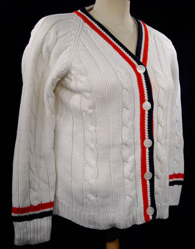 Woman's Retro Cardigan Tennis Sweater [#183-004]