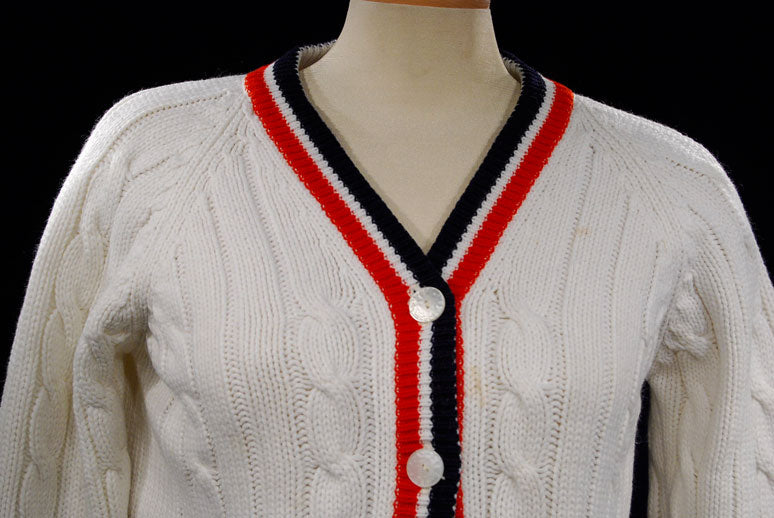 Woman's Retro Cardigan Tennis Sweater [#183-004]