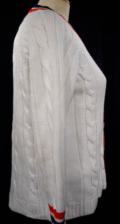 Woman's Retro Cardigan Tennis Sweater [#183-004]