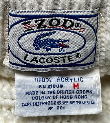 Men's Classic Retro Izod Cardigan Tennis Sweater with Striped Trim [#198-002c]