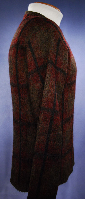 Retro Shaggy Plaid Mohair V-Neck Sweater by Shag-A-Rac Young Breed - Revere [#342-001]