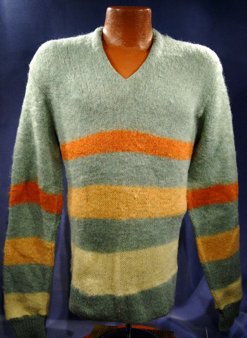 Retro Light-green Mohair V-Neck Sweater by Ramco Sportswear [#400-098]