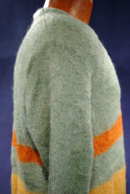 Retro Light-green Mohair V-Neck Sweater by Ramco Sportswear [#400-098]