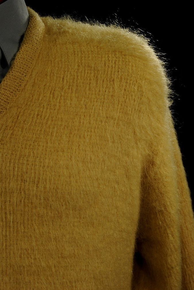 Retro Yellow Original Mohair V-Neck Sweater by Campus [#500-053]