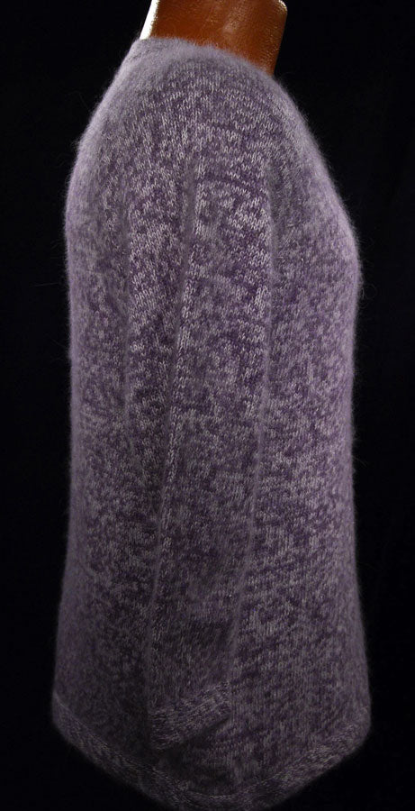 Woman's Purple/White Angora V-neck Sweater by White Stag