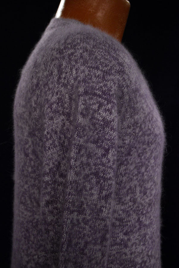 Woman's Purple/White Angora V-neck Sweater by White Stag