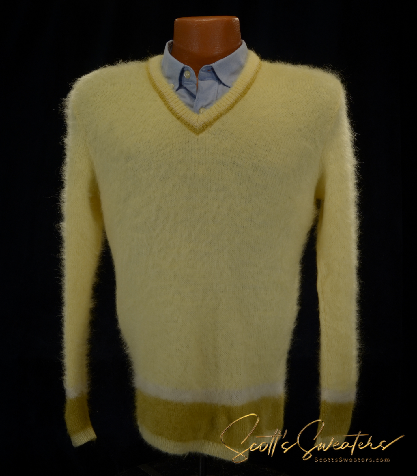 600-004 Retro Classic Original Mohair V-Ausschnitt Pullover von Jantzen