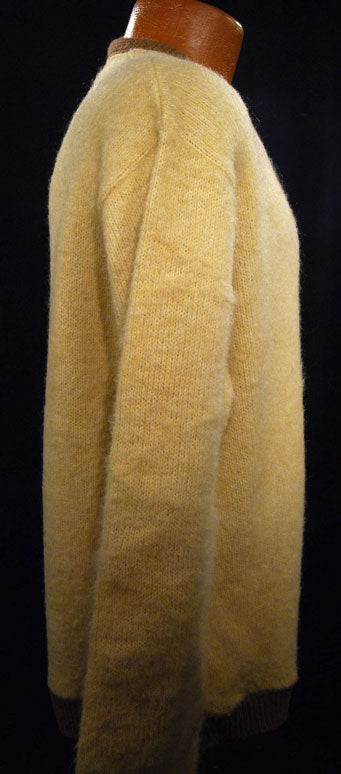 Bege Retro Classic Original Mohair V-Neck Sweater by Custom Quality [#601-039]