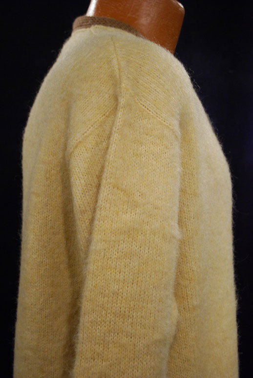 Bege Retro Classic Original Mohair V-Neck Sweater by Custom Quality [#601-039]