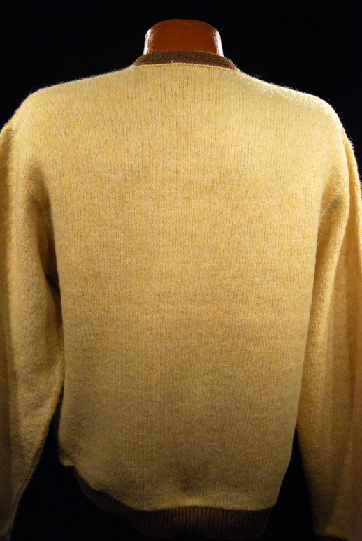 Bege Retro Classic Original Mohair V-Neck Sweater by Custom Quality [#601-039]