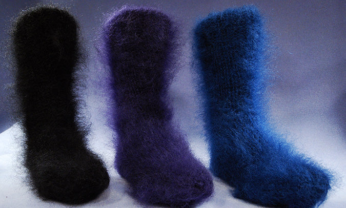 Mohair Socks, Hand-Knit, Thick & Warm #601-069