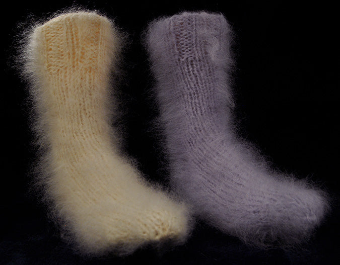 Mohair Socks, Hand-Knit, Thick & Warm #601-069