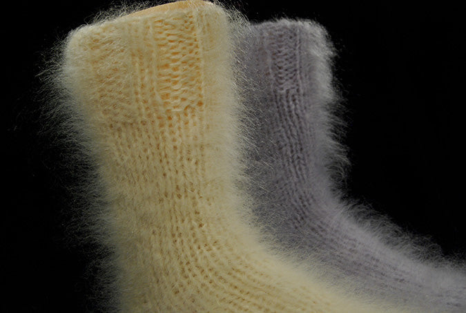 Mohair Socks, Hand-Knit, Thick & Warm #601-069