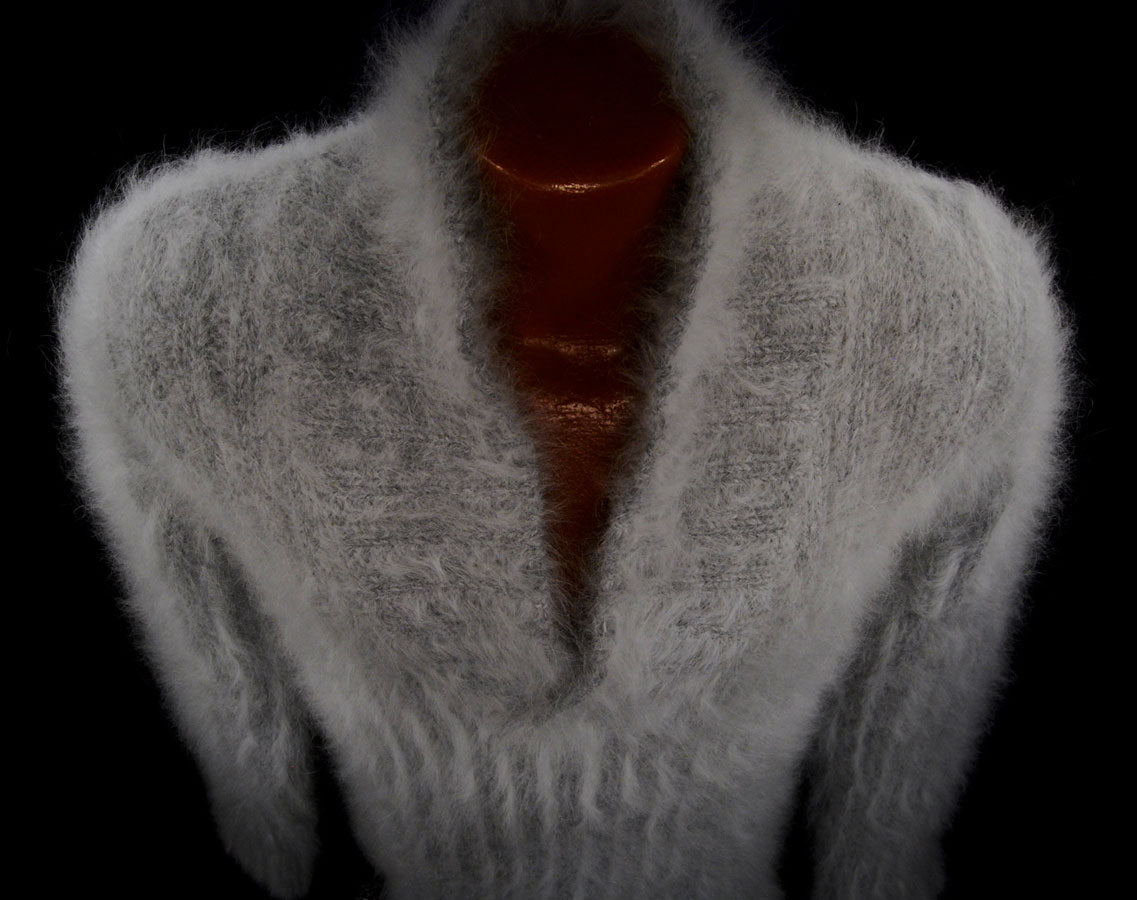 602-074 GUCCI Men's Shawl-neck Angora Sweater