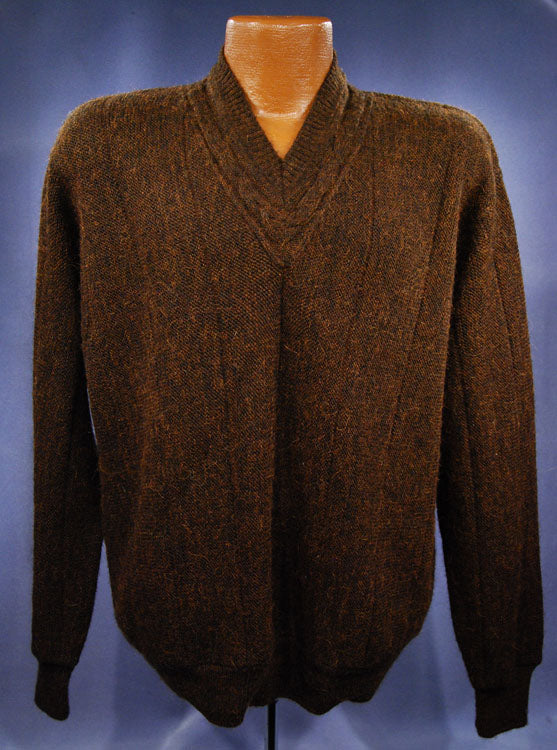 Men's Soft Bronze Colored Alpaca V-neck Sweater by Hunt Club [#604-050]