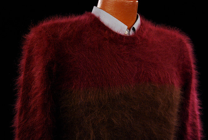 606-019 GUCCI Men's Crewneck Angora Sweater
