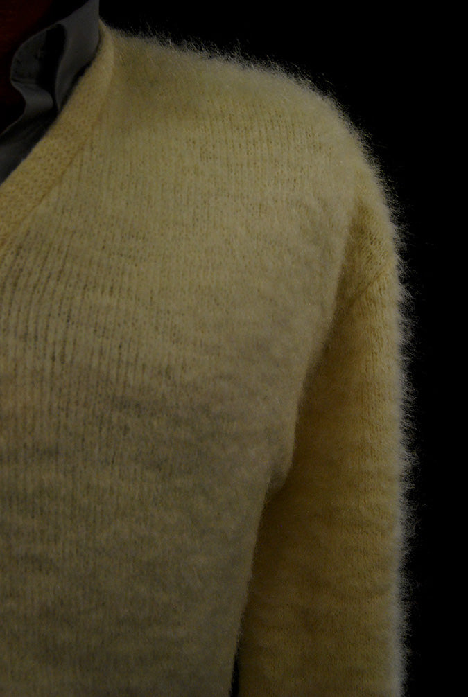 Retro Ivory Original Mohair V-Neck Sweater by Arrow Cum Laude [#606-037]