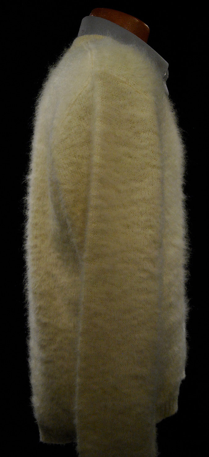 Retro Ivory Original Mohair V-Neck Sweater by Arrow Cum Laude [#606-037]