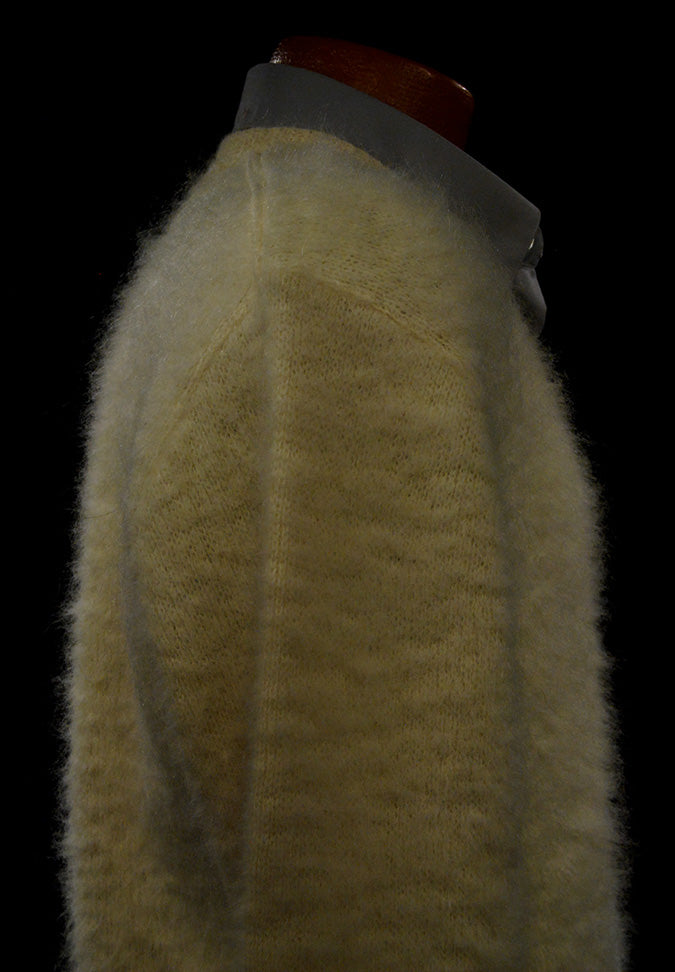 Retro Ivory Original Mohair V-Neck Sweater by Arrow Cum Laude [#606-037]