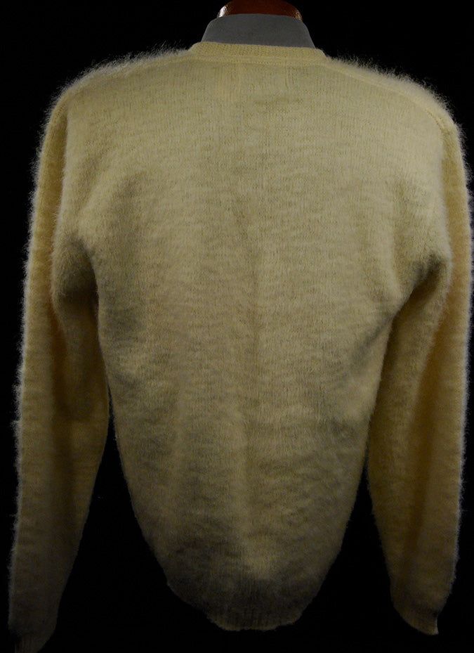 Retro Ivory Original Mohair V-Neck Sweater by Arrow Cum Laude [#606-037]