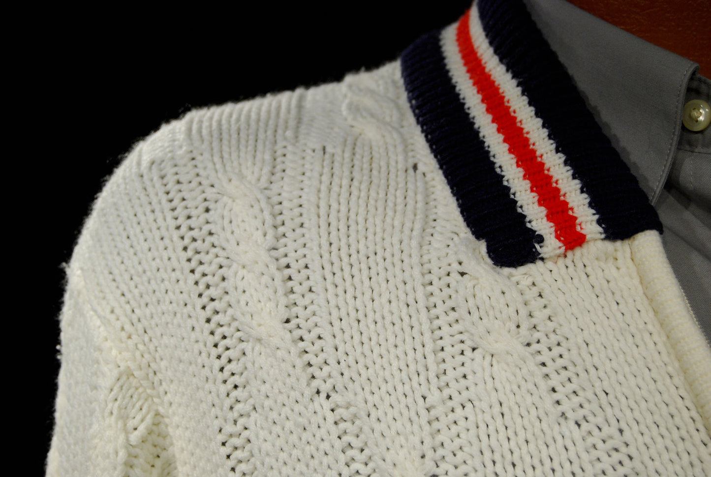 Men's Classic Zipper-font Cardigan Tennis Sweater [#607-056]