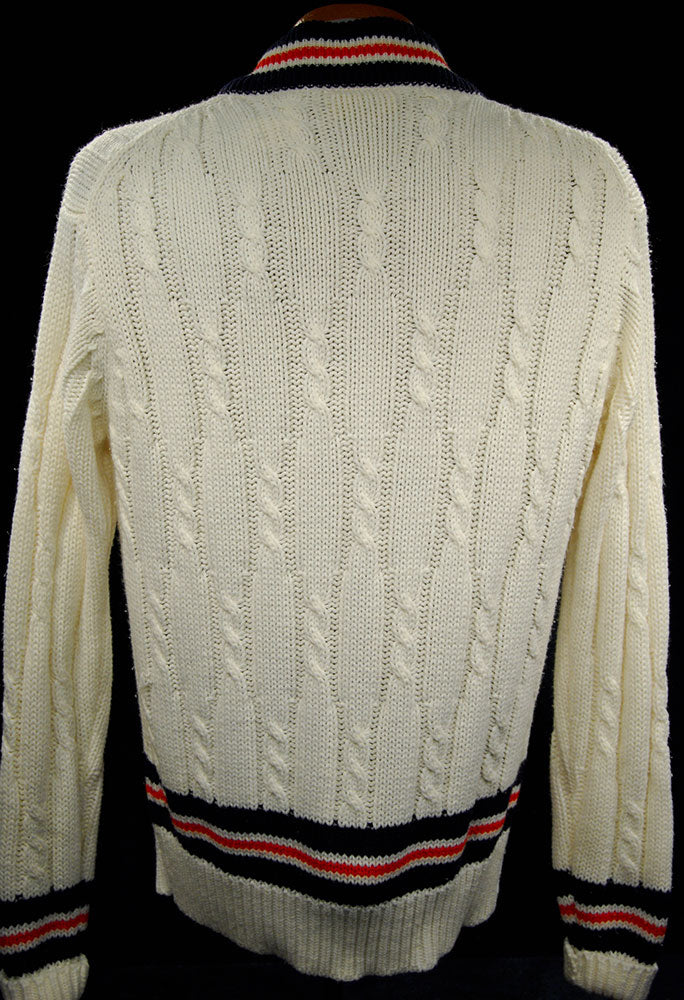 Men's Classic Zipper-font Cardigan Tennis Sweater [#607-056]