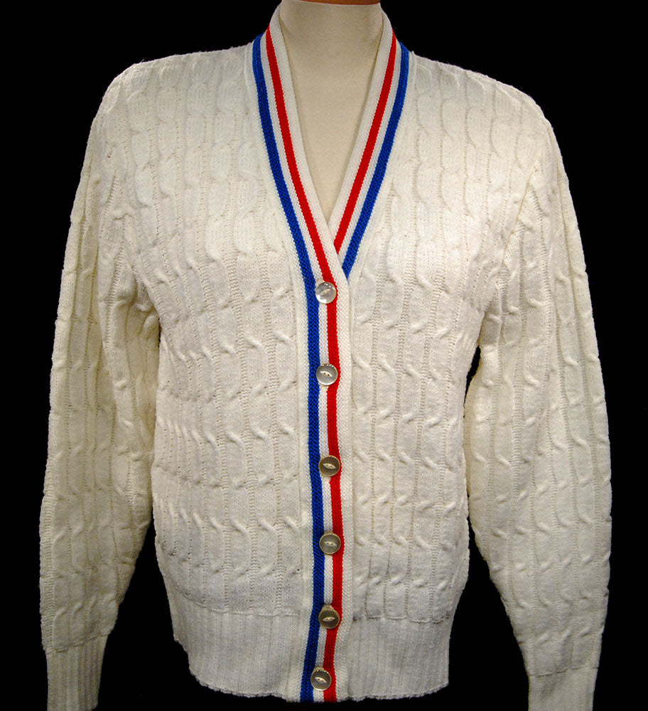 Woman's Retro Cardigan Tennis Sweater by Orlon Sayelle [#607-080]