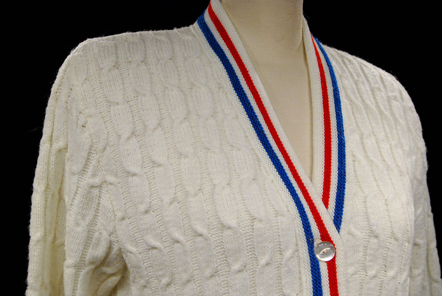 Woman's Retro Cardigan Tennis Sweater by Orlon Sayelle [#607-080]